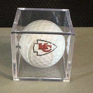 Kansas City Chiefs NFL Football Wilson Golf Ball in Display Case Holder